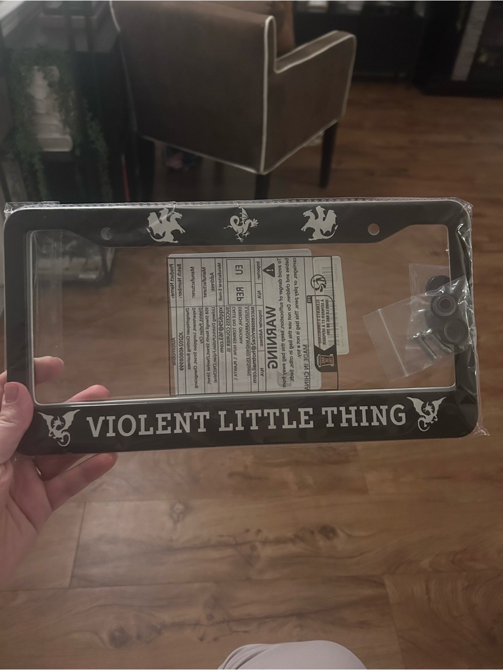 5 for $25 Set of 2 Fourth Wing "Violent Little Thing" License Plate Frames